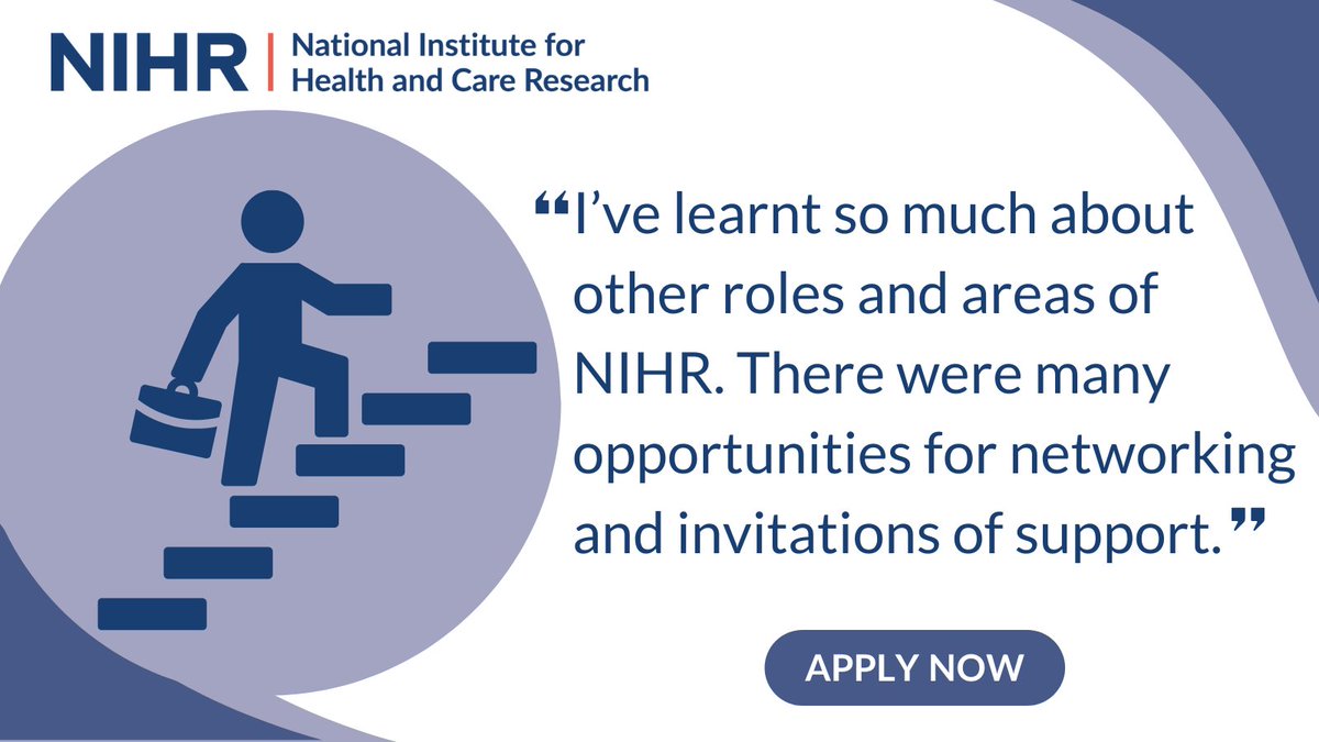 Are you a research leader, who would like to develop their career and leadership❔ Take part in our #FutureFocusedLeadershipProgramme❕Over 12 months you will participate in workshops, webinars and online modules to enhance your skills. Apply:nihr.ac.uk/explore-nihr/a…