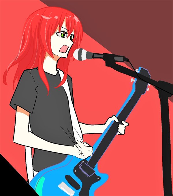 「エレキギター 赤髪」のTwitter画像/イラスト(新着)