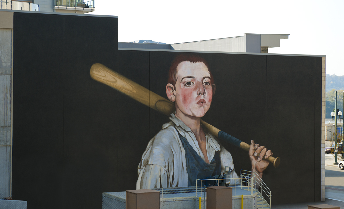 ⚾ Play ball! #OpeningDay Pictured: 'The Cobbler’s Apprentice Plays Ball,” located at 120 East Freedom Way, Cincinnati, OH 45202 @Reds @taftmuseum