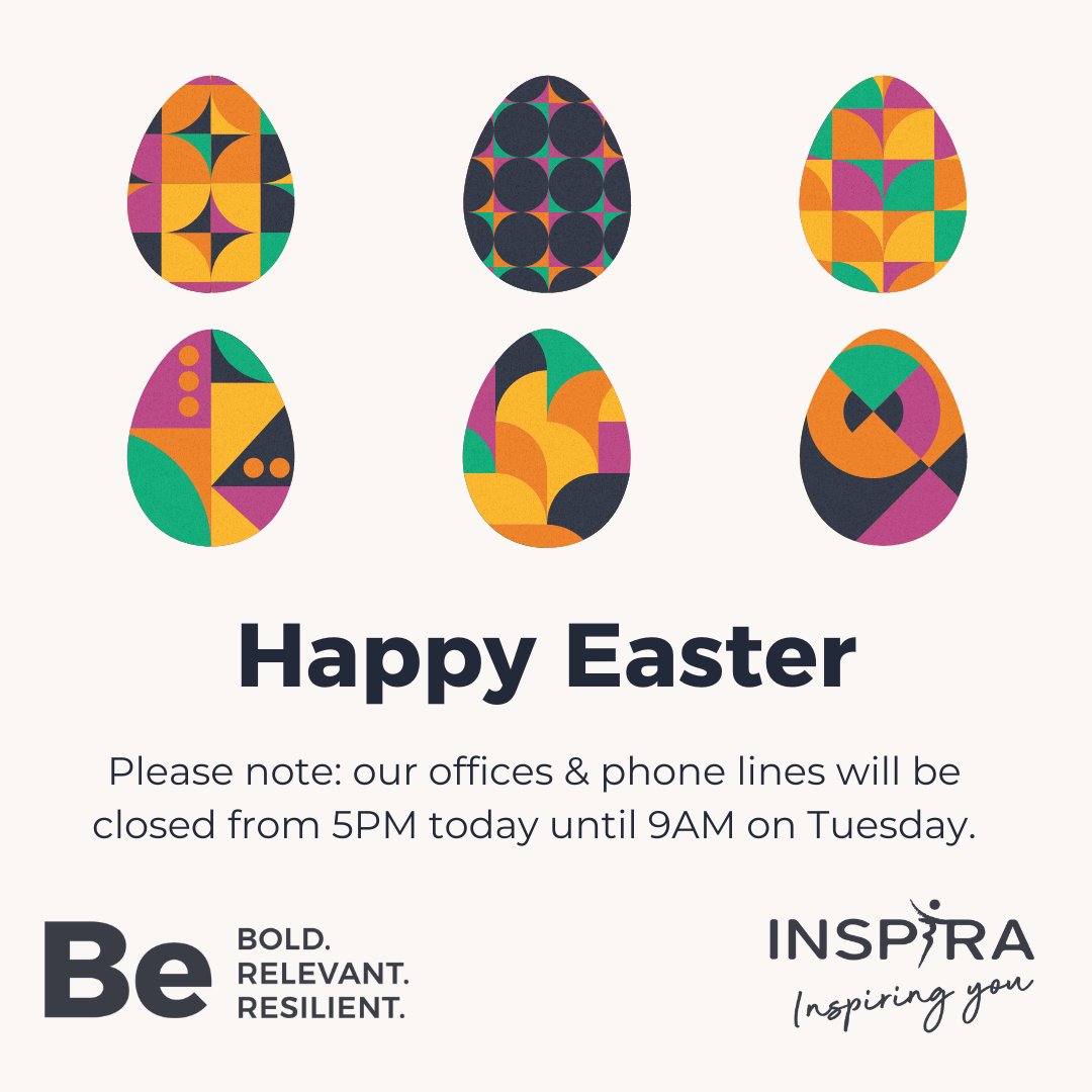 Happy Easter everyone! Just a reminder that our offices and phone lines will close at 5pm today, and re-open on Tuesday 2nd April at 9am. #HappyEaster