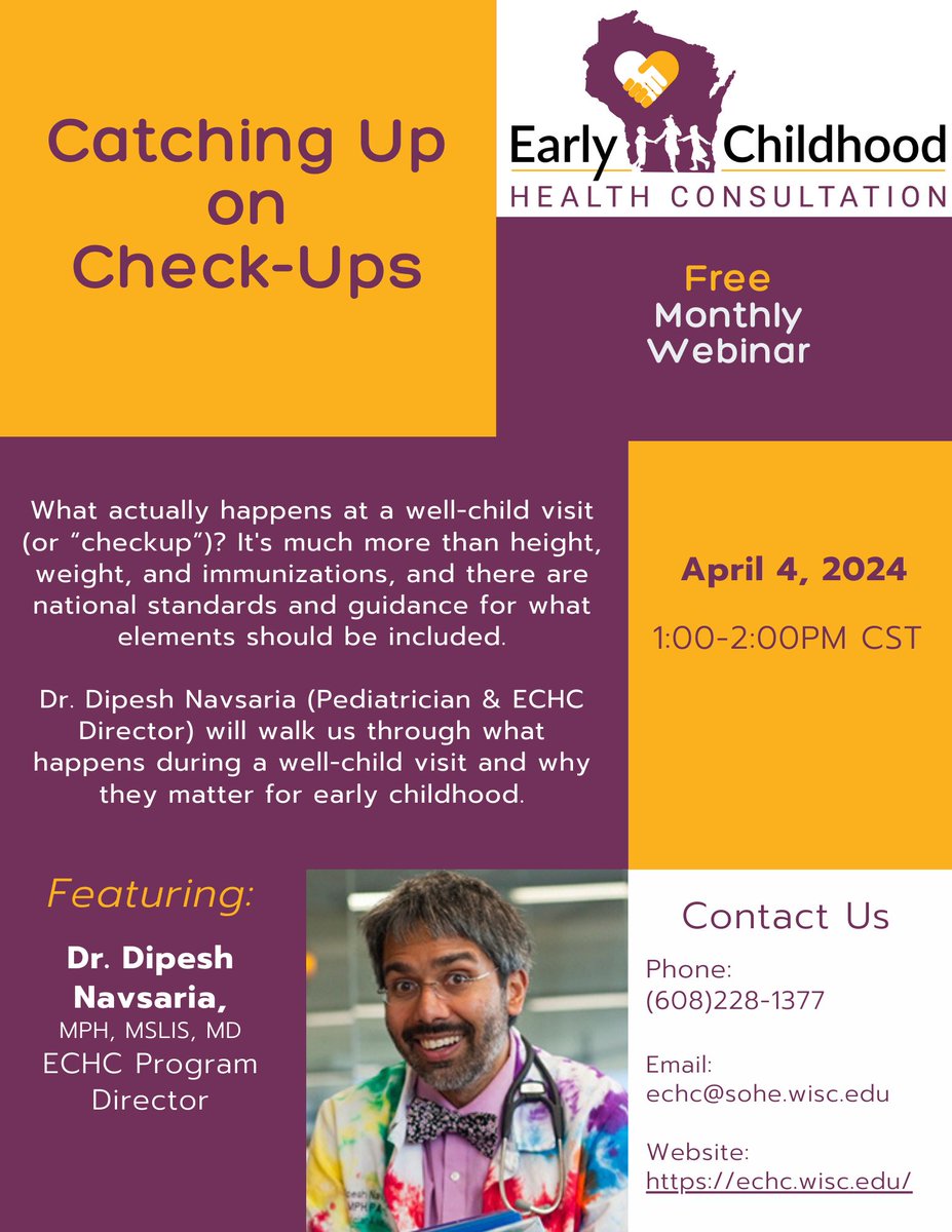 Join our upcoming webinar “Catching Up on Check-Ups”! 🥼🩺 In this webinar, we'll explore the components of a “check-up” or well-child visit, the guidelines for specific ages, and how to involve parents in learning about them. Register here: buff.ly/48Tf0pN