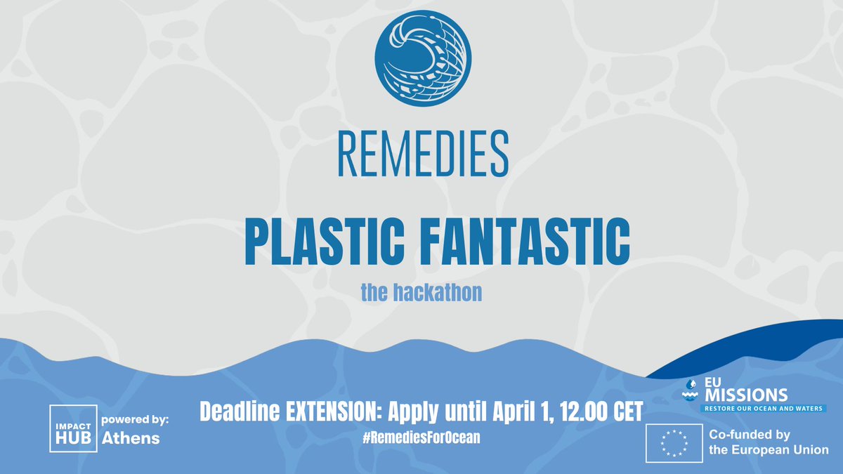 🚀International @remedies_EU online hackathon for early stage, non-profit organisations with innovative solutions to combat #PlasticLitter Connect with prominent plastic hacking experts, accelerate and win great awards! New deadline! 1 April 2024 Info👉shorturl.at/bcxCK