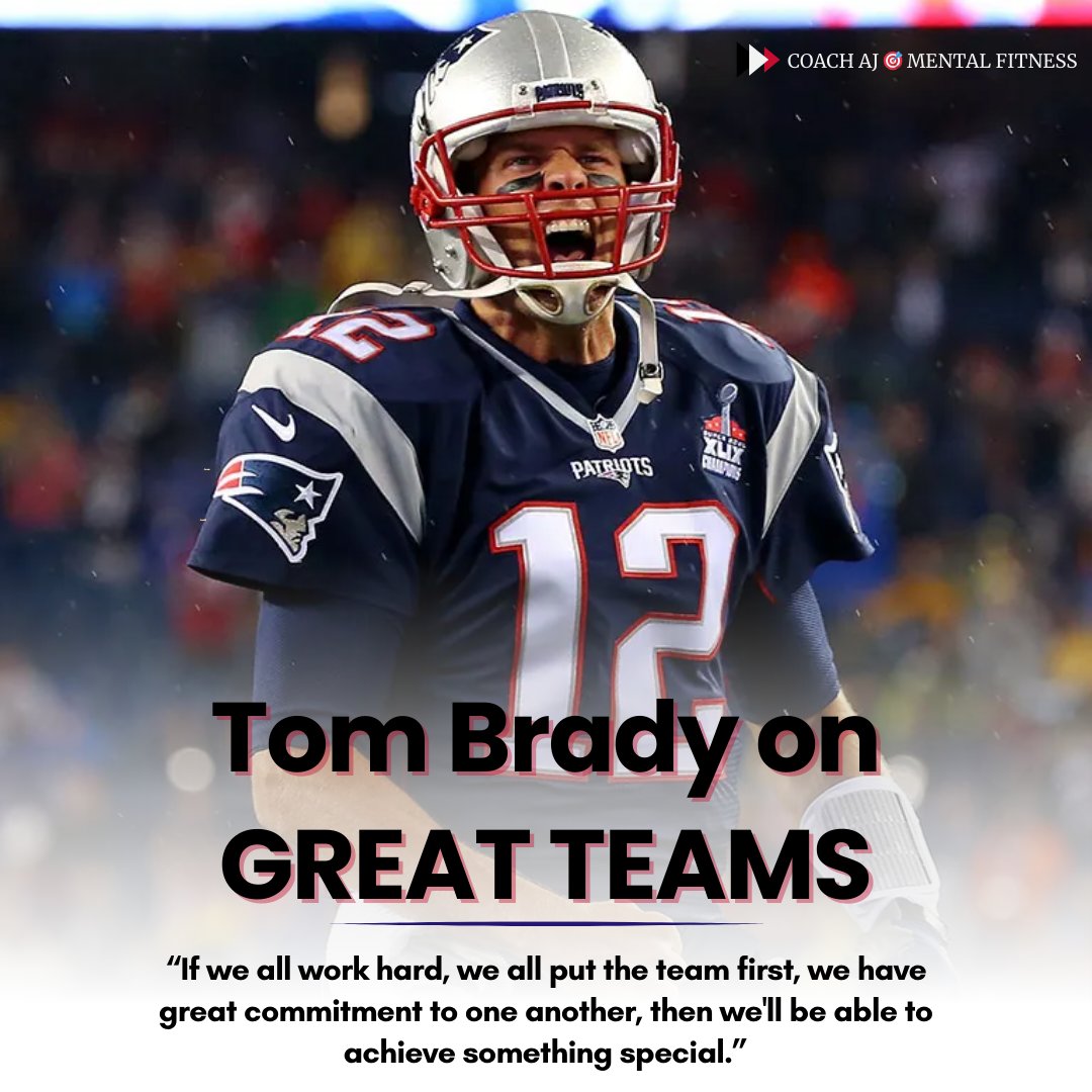 Tom Brady said, 'If we all work hard, we all put the team first, we have great commitment to one another, then we'll be able to achieve something special.' Great teams commit to each other. They serve each other and help the team get better. 7 Commitments of Great Teams🧵: