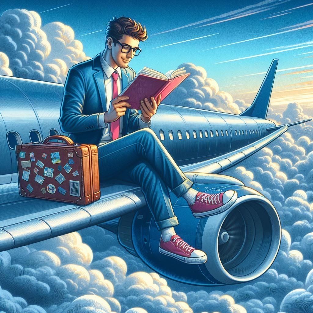 todd_burleson's tweet photo. Reading a book at 30,000 feet – the world outside the window blurs, but the story unfolds with every turn of the page. 📖✈️ #InFlightReading https://t.co/9dqhJj2fhm