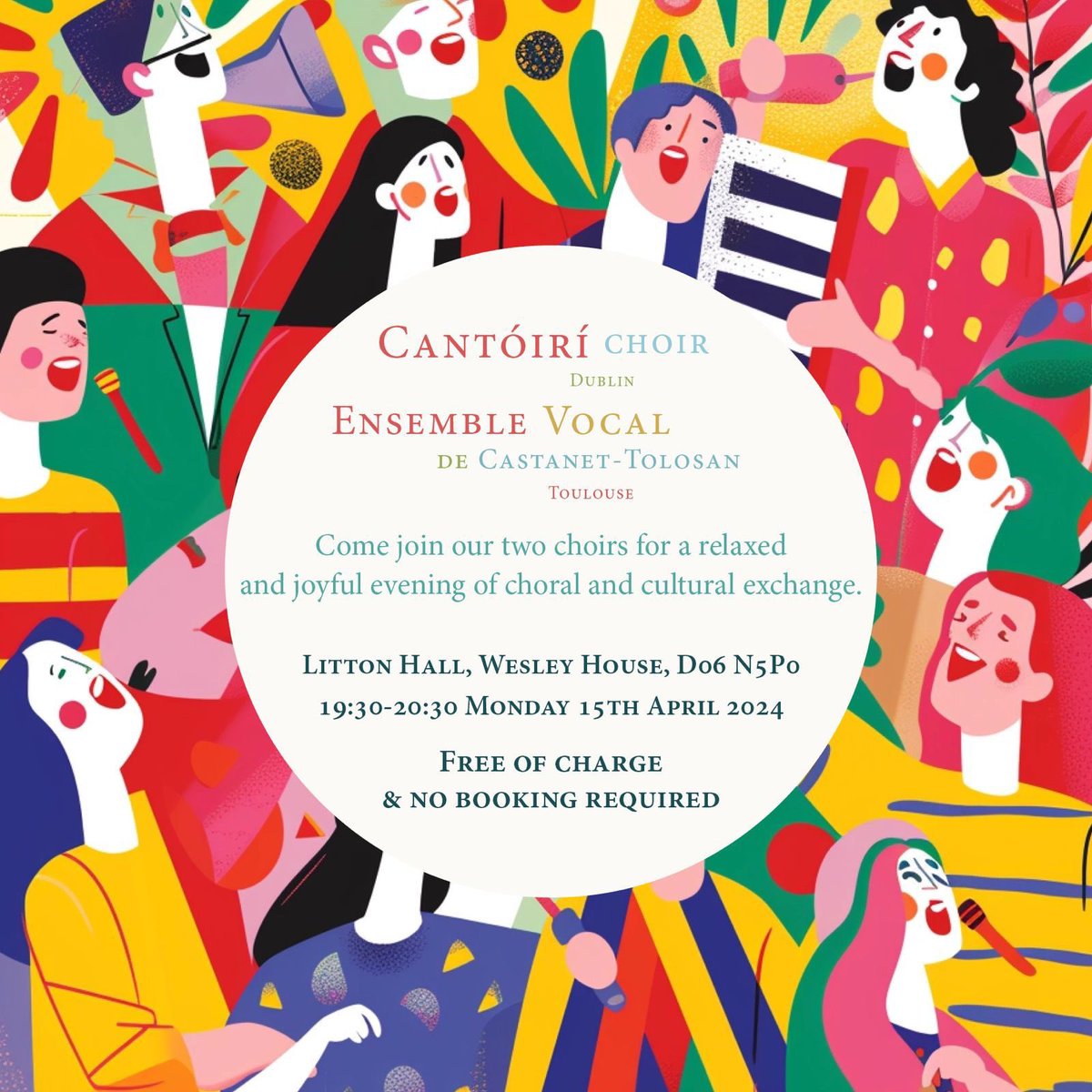 🎶🇫🇷🇮🇪Free Concert - Join us for an informal Monday evening dose of music, followed by tea and cake. 🇮🇪🇫🇷🧁☕️