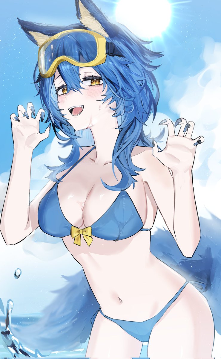 Gogo_Ti_'s tweet photo. ノリで水着ver.も描いたけどちょっと刺激強めかも https://t.co/CVG1L4OEBx