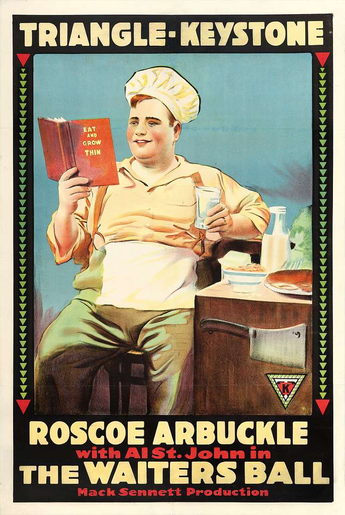 Film poster for the #RoscoeArbuckle directed The Waiter's Ball (1916). Also starring Roscoe's nephew #AlStJohn.

'Eat and Grow Thin...' sounds too good to be true!🤣🤣

#Damfino #SilentComedy #comedy #Keystone #Hollywood #film #movies #slapstick #Hollywood #FilmPosters