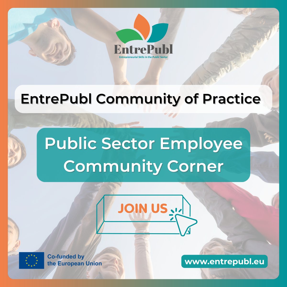 You can now join the @EntrePubl Community of Practice LinkedIn Group: 'Public Sector Employee Community Corner'. 🚀This is the place where you can share your expertise and inspire your colleagues! 🤝 bit.ly/EntrePublCoP 🔎More information👉entrepubl.eu