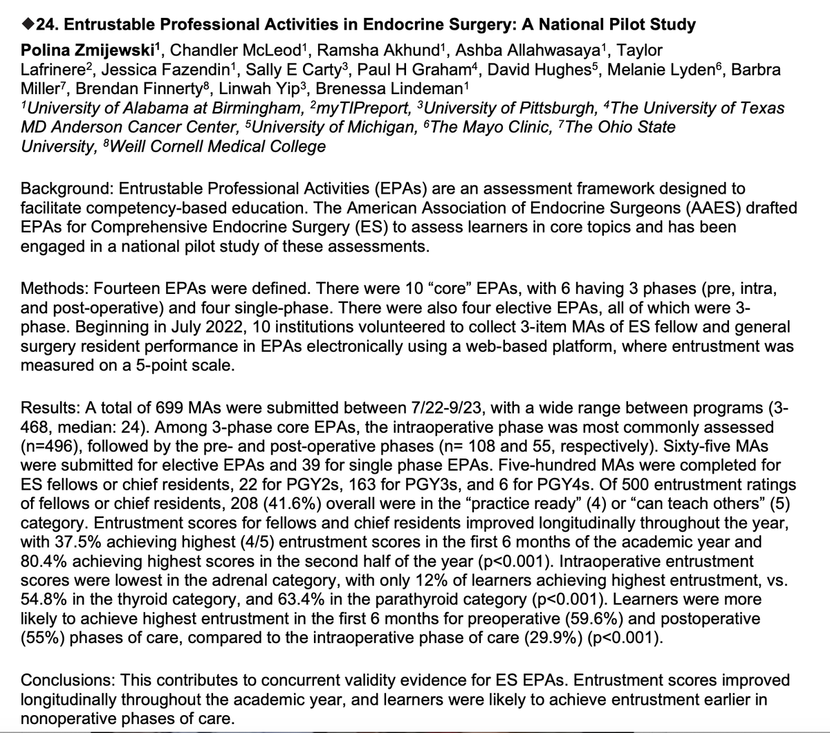 Entrustable Professional Activities in Endocrine Surgery: A National Pilot Study