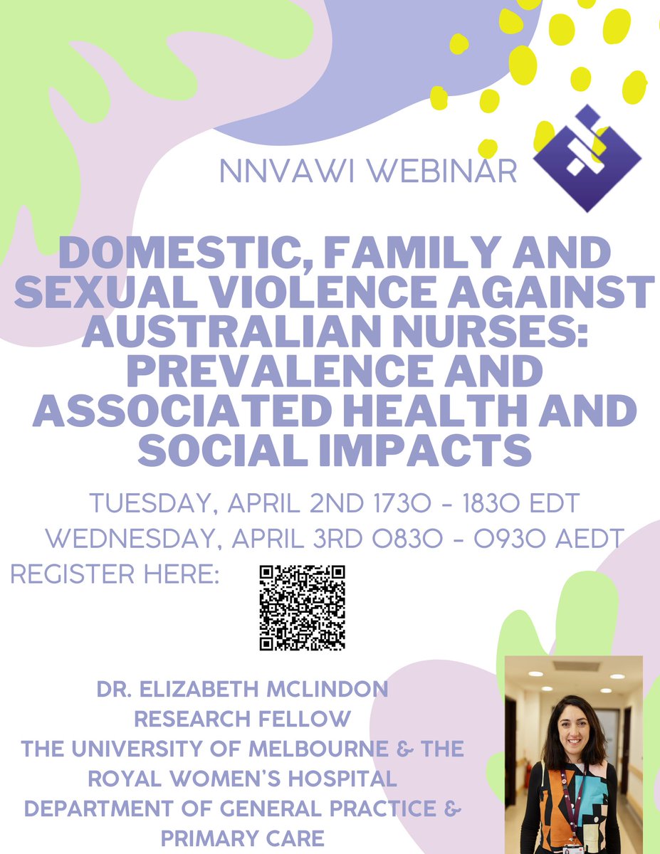 Join @NNVAWInt next week for our upcoming webinar about Australian nurses experiences of violence. Register at: umich.zoom.us/meeting/regist…