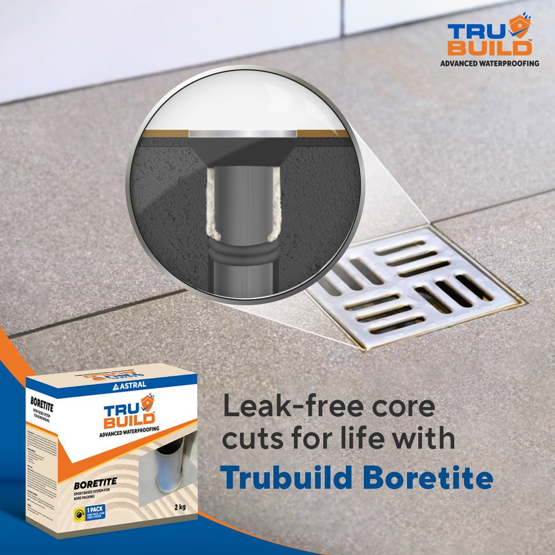AstralTrubuild's tweet image. Don't let leakage problems seep into your lives, for leak-free core cuts use Trubuild Boretite!

#Astral #AstralTrubuild #AdvancedWaterproofing #Boretite