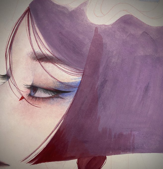 「半眼 紫色の目」のTwitter画像/イラスト(新着)