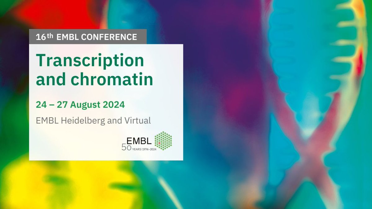 We are pleased to be media partners at the @EMBL Conference: Transcription and chromatin Abstract submission: 3 Jun 2024 Registration (On-site): 15 Jul 2024 Registration (Virtual): 19 Aug 2024 embl.org/about/info/cou… @EMBLEvents #EMBLTranscript