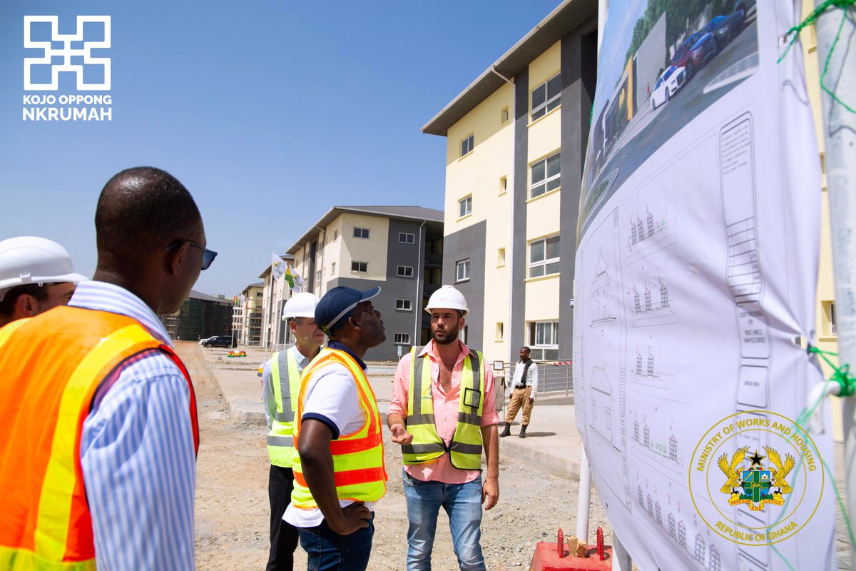 Earlier this week, the Ministry of Works and Housing held site meetings at various housing project sites in Accra. We're pushing ahead to finalize the construction of some 10,000 housing units in the Accra enclave. This is part of efforts to reduce the housing deficit of 1.8