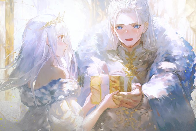 「blue eyes holding gift」 illustration images(Latest)