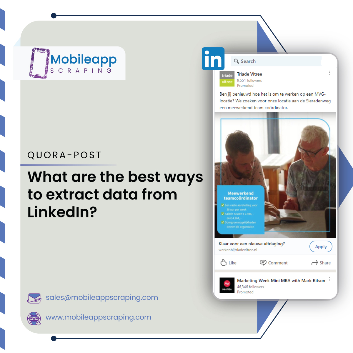 mobilescaping's tweet image. The best ways to #extractdatafromLinkedIn include manual #extraction,using the LinkedIn API for automated retrieval.

know more&amp;gt;quora.com/What-are-the-b…

#ScrapingLinkedIndata #ExtractingLinkedIndata #LinkedInAPI #usa #uk #uae #australia