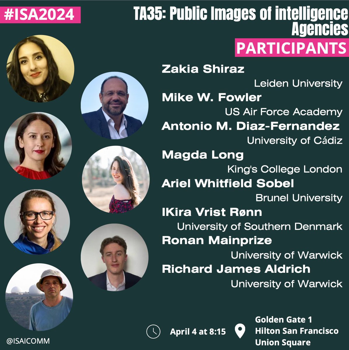 The second one will focus on #PublicImages of #Intelligence #Agencies.
<a href="/AntonioDiazFdez/">Antonio Díaz</a> @magda_long <a href="/whitfieldariel/">Ariel Whitfield</a> <a href="/RonanMainprize/">Ronan Mainprize</a>