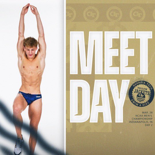MEET DAY❕ NCAA Men’s Championship Day 2️⃣ 📍: Indianapolis, IN ⏰: 10:00 A.M. 📊: swimmeetresults.tech/NCAA-Division-… 📺: espn.com/watch/roadbloc… #StingEm 🐝