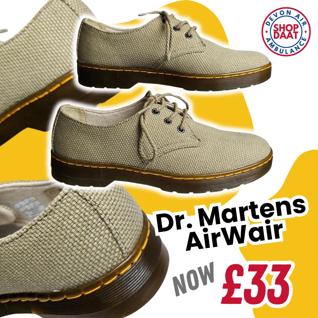 Don't miss out on these incredible UK Size 7 Dr. Martens AirWair Shoes, now only £33!   Simply head over to shopdaat.org/sh124 to purchase!   Not only will you be grabbing a bargain, your purchase will help to support the work of Devon Air Ambulance too!