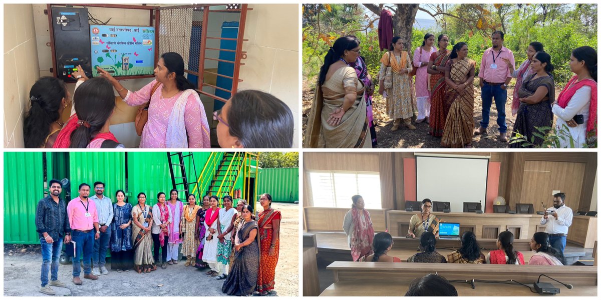 As part of #genderinclusivity initiatives under #CWIS, @wai_council has scaled up #MHM facilities to 17 public toilets & awarded O&M contract to local women SHGs. Here we see a cross-learning session for SHGs with similar contract in @vitanagarpalika. @maha_dma @NULM_MoHUA #NULM
