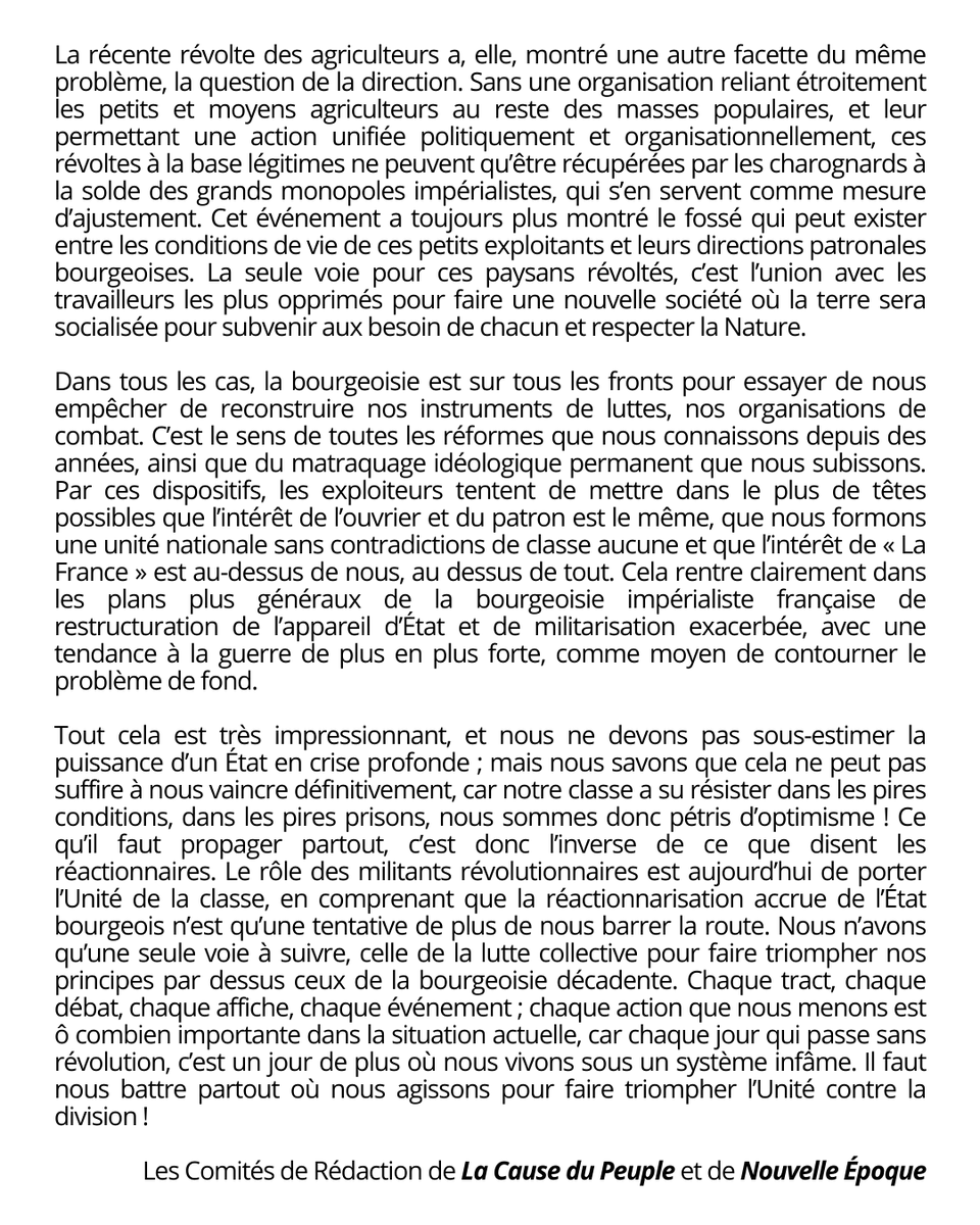 Cause_du_Peuple's tweet photo. 🔴⚡ LA CLASSE OUVRIÈRE EST UNE ET INDIVISIBLE | Nous sommes fiers de vous présenter le deuxième éditorial commun, que nous signons avec nos camarades de @nlleepoque.

Ce texte est dédié à l'unité de classe, publié à l'occasion de la sortie de notre n°76.

https://t.co/2Gz48fyKa7 https://t.co/MNFbmy6TFN