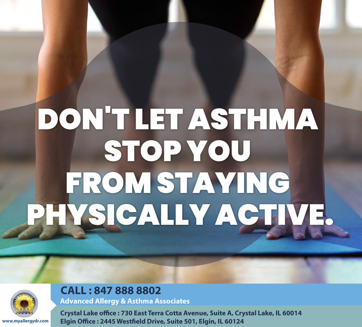 You can maintain a strong and healthy body and improve your chances of preventing diseases with exercise. At Advanced Allergy and Asthma Associates, we treat asthma conditions that limit your physical activities. Book today. #asthma #crystallake #IL #myallergydr