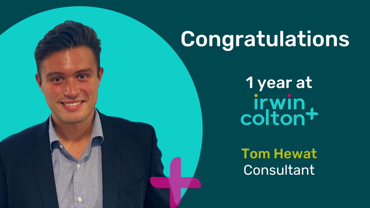 1 year at Irwin & Colton 🎉 Tom has had a great year with us, showing dedication to learning the ropes and making his mark within our Contract team. Here’s to many more work anniversaries! #workanniversary #joinourteam #recruitmentconsultant #workforus #employeeappreciation