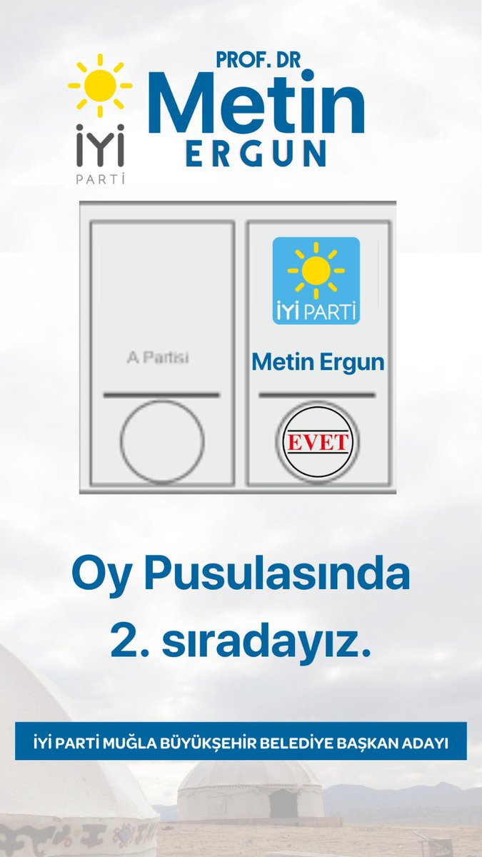 Muğla Büyükşehir Belediye Başkanlığı seçimlerinde oy pusulasında 2. sıradayız.
#HakçaYönetelimİnsancaYaşayalım