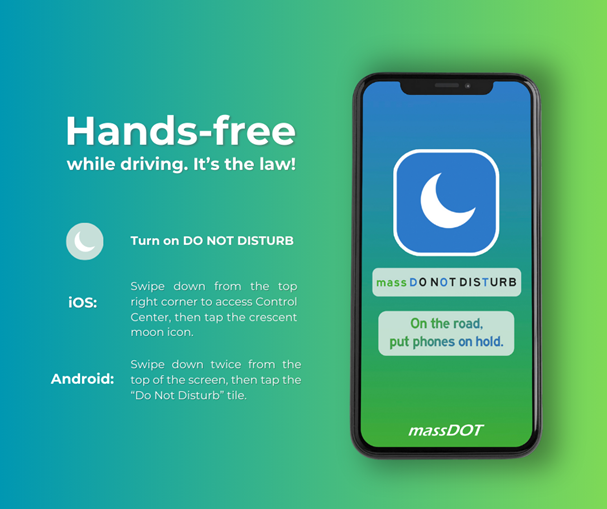 Every click, swipe, and notification can wait. Drive distraction-free by putting your phone on ‘Do Not Disturb’. 📵#massdonotdisturb