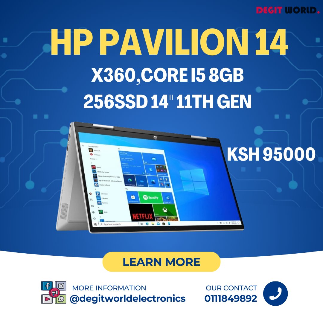 Experience the pinnacle of style & performance with the HP Pavilion 14 💻✨ Yours to own for Ksh95000. #Mpesa #NairobiMoneyMakingSecrets #degitworldelectronics #safaricom #WRCSafariRally2024 #brianchira #Kasarani #StandardMediaDying #bakire #TREASURE_REBOOT_IN_BANGKOK