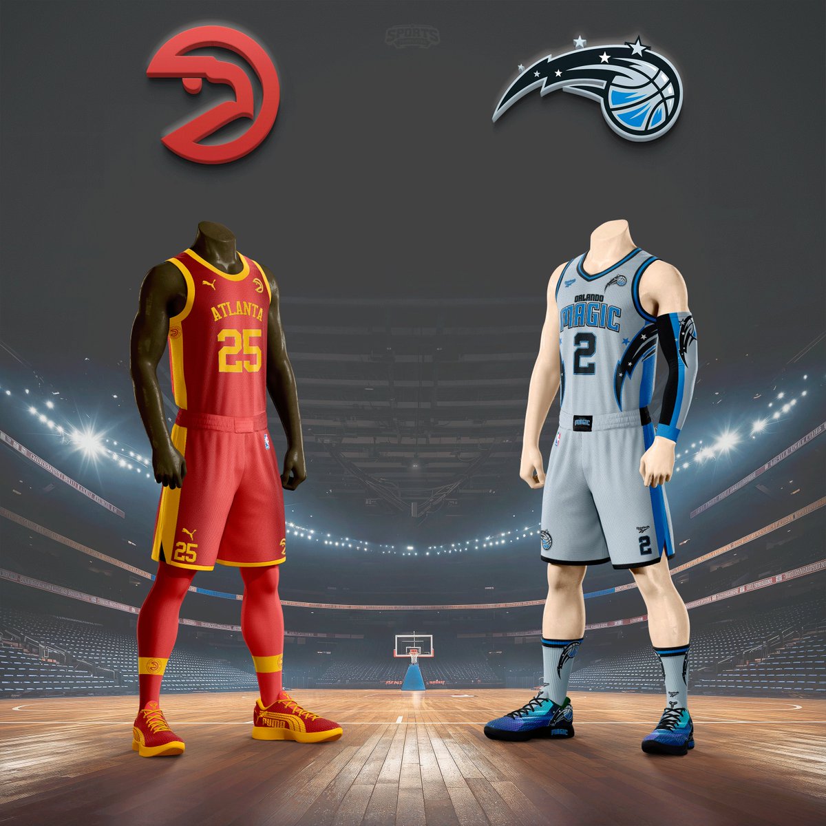 NBA concepts, Orlando Magic Vs. Atlanta Hawks, this phenomenal template from @sportsTemplate is available to buy here >>> sportstemplates.net @ATLHawks @OrlandoMagic @br_orlandomagic @HawksBr11