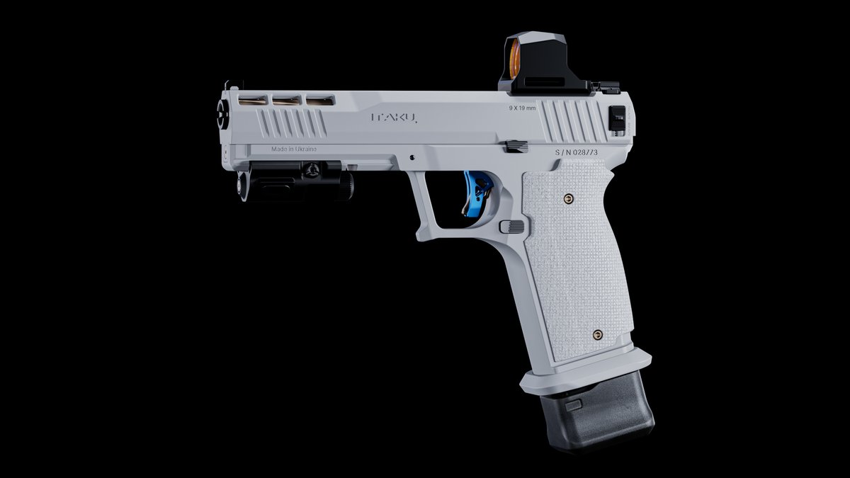 ITAKU® Pistol Design Handgun design that will fit perfectly into your loadout. Designed in Plasticity, rendered in Octane for Blender #concept #3D #industrialdesign #gun #pistol #handgun #design #plasticity3d #octanerender