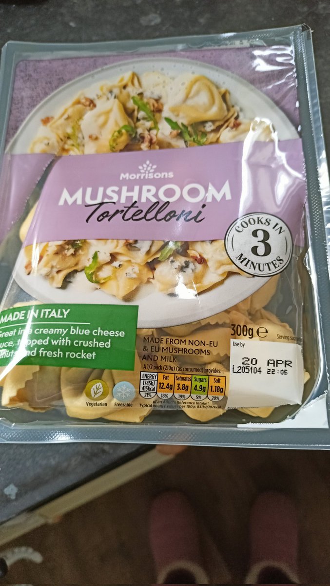 AitchNic's tweet photo. @Morrisons super unhappy to find my fresh mushroom tortellini bought from you had a fur coat when I opened for lunch today! Well I'm date. No sign of seal being broken https://t.co/Vh0CRvXYeB