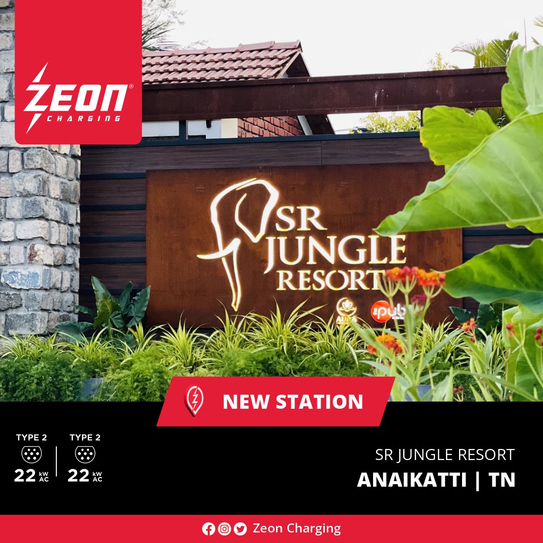 SR Jungle Resort Anaikatti Rd, Anaikatti, | 22kW AC TYPE 2 Charger, bit.ly/3xaJp65 📍 Distances to key destinations • Mettupalayam - 40 kms • Coimbatore – 28 kms • Thrissur – 134 kms • Mannarkad - 50 kms Amenities: Dining | Garden | Campfire | Rooms | Play Area…