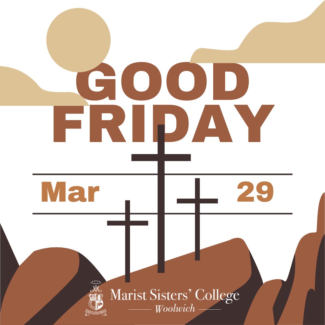 Today marks the beginning of the Easter Triduum; the three days of Good Friday, Holy Saturday and Easter Sunday.

We wish the College community a blessed Good Friday. May we remember Jesus' love and sacrifice for us as we pray in His name.

#goodfriday #easter #holyweek #mscw