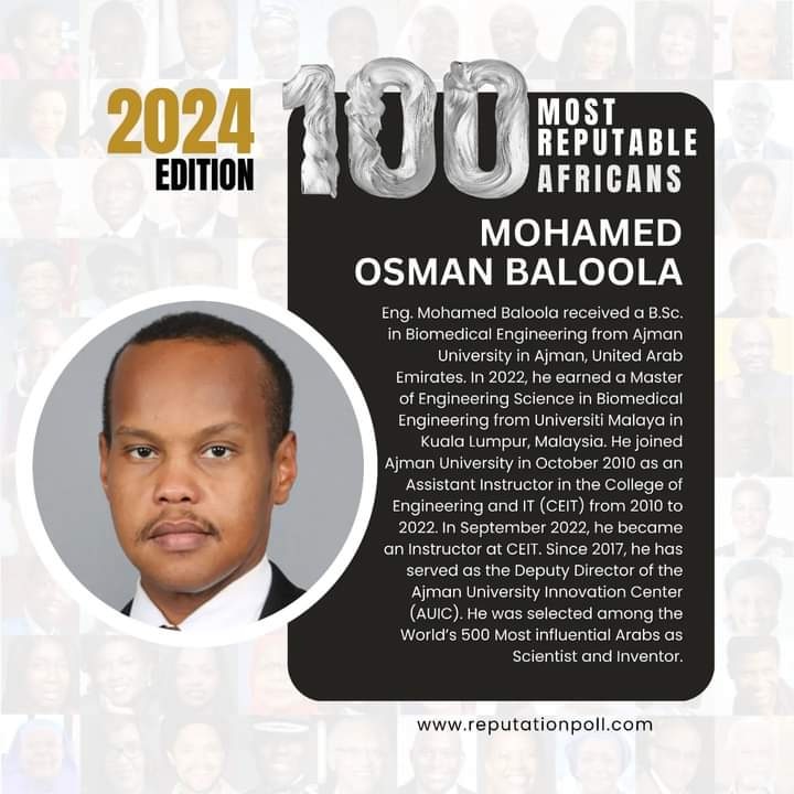 m_baloola's tweet photo. الحمدلله. سعيد بأختياري ضمن أكثر 100 أفريقي حسن السمعة في عام 2024 
So glad to be selected among the Most 100 Reputable Africans in 2024
تحياتي
محمد بلوله Mohamed Baloola
#baloola #بلوله https://t.co/IlZi3HuxfZ