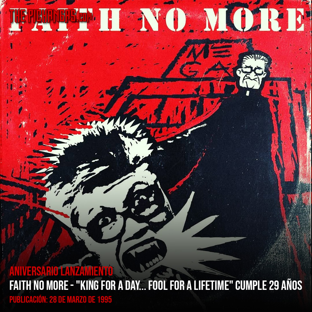 thepichangas's tweet photo. "King for a Day... Fool for a Lifetime", el quinto álbum de estudio de FAITH NO MORE, cumple hoy 29 años.

Portada realizada por Shitty Covers https://t.co/cIG80rx8GO