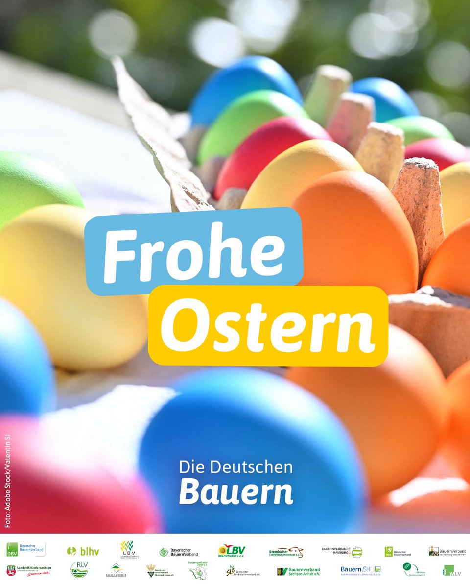 Die deutschen Bäuerinnen und Bauern wünschen allen ein frohes Osterfest! 🌷🐣🐇 #FroheOstern
