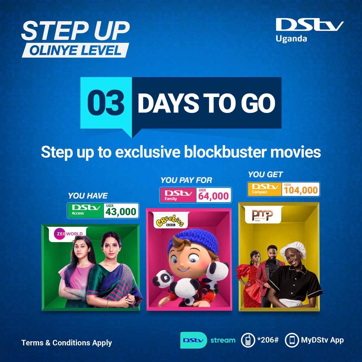 Only 3 days left to elevate your entertainment. Don't miss out on the chance to upgrade your package, and get boosted to an even higher package at no extra cost. 🤗 Get it done with ease using the #MyDStv App: apps.apple.com/ng/app/mydstv/…. ⏬📲 #DStvLinnyaLevel