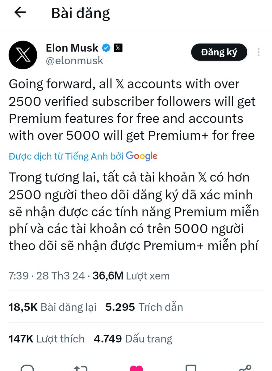 betao1602's tweet photo. Anh em tranh thủ qua lại với nhau kiếm cái tích xanh miễn phí từ sếp lớn của chúng ta nào

( Bé Táo 🍏 "🐉" mãi yêu ❤️ )
#x @elonmusk https://t.co/QXq1jtK7CR