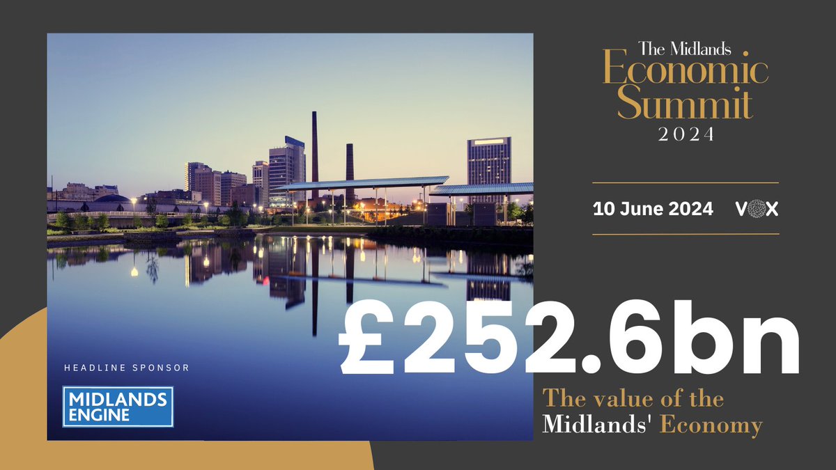 The Midlands Economic Summit 2024 will bring together public and private sector decision-makers, innovators and experts to discuss devolution, collaboration, innovation, place and business. Book your tickets for 10th June 2024 at The Vox: midlandseconomicsummit.com