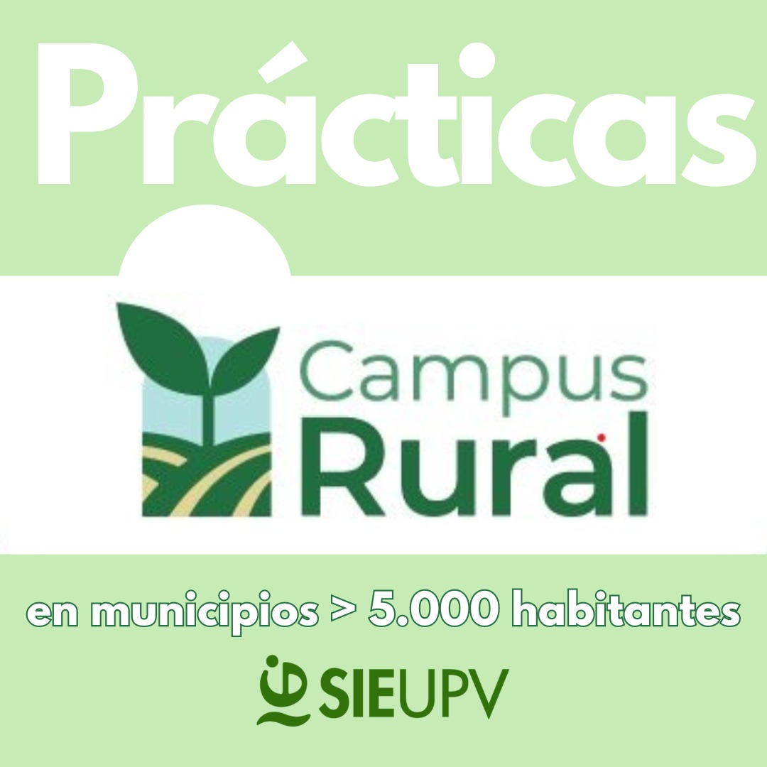 En nuestra web tienes YA una lista de entidades q quieren colaborar con estudiantado prácticas Campus Rural 🟢 titulaciones diferentes Te damos contactos para q envíes tu CV; tb puedes buscar por tu cuenta. convocatoria oficial pronto 🗓️. 🔗 🌳 upv.es/contenidos/SIE…