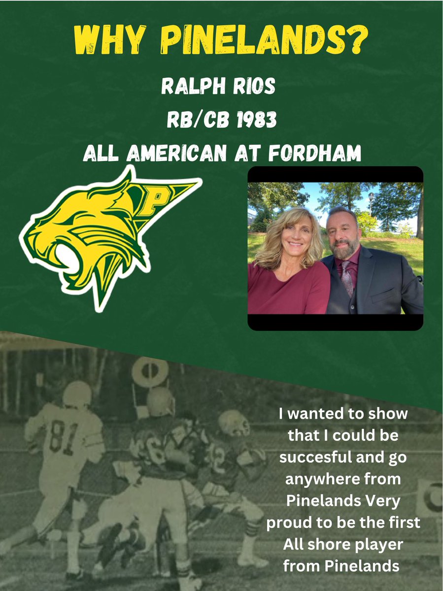 Our first “Why Pinelands” features Ralph Rios C/O ‘83. Ralph has set standard for every Wildcat player to wear the uniform. Ralph went on to a great career at Fordham. #Stayhome