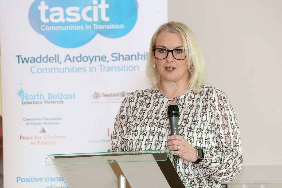 Junior Ministers Aisling Reilly and Pam Cameron addressed guests at the Twaddell Ardoyne Shankill Communities in Transition (TASCIT) presentation event yesterday, to mark the end of their good relations project - part funded by TEO's Central Good Relations Fund. 60 participants…