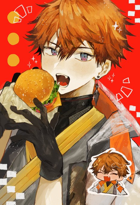 「burger upper body」 illustration images(Latest)