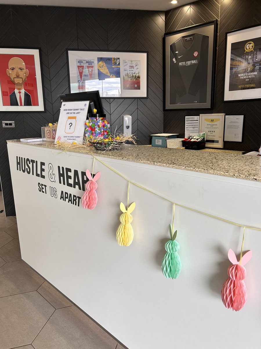 Visiting us this Easter weekend?🐣 Make sure you get involved with our guessing game on the front desk, for the chance to win a prize!👀🏆 See you then!🥰 #easterweekend #happyeaster #hotelfootball #game #fun