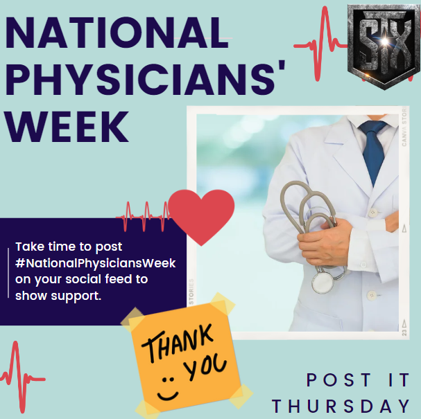 🥼🩺National Physicians' Week 🥼🩺It's Post it Thursday. Take time to post #NationalPhysiciansWeek on your social feed to show support. @LuisSilva_STX @holland_marci @CanasofSTX @Ahmad_Al02 @jessermontez @JeremiahSchmit5 @STXspeaks