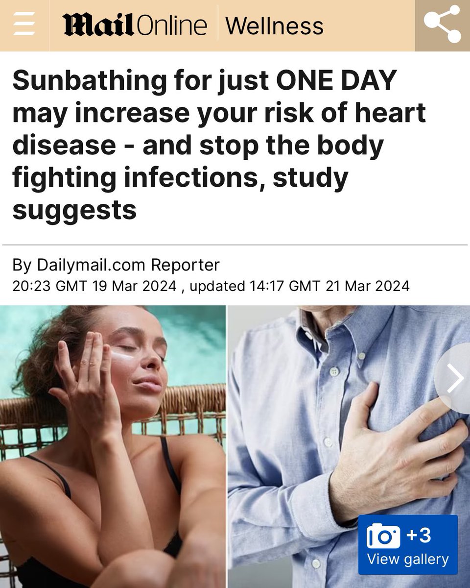WRONG! Sunbathing increases your vitamin D blood serum levels and, consequently, your ability to fight off diseases—literally the opposite of what's stated in this article.