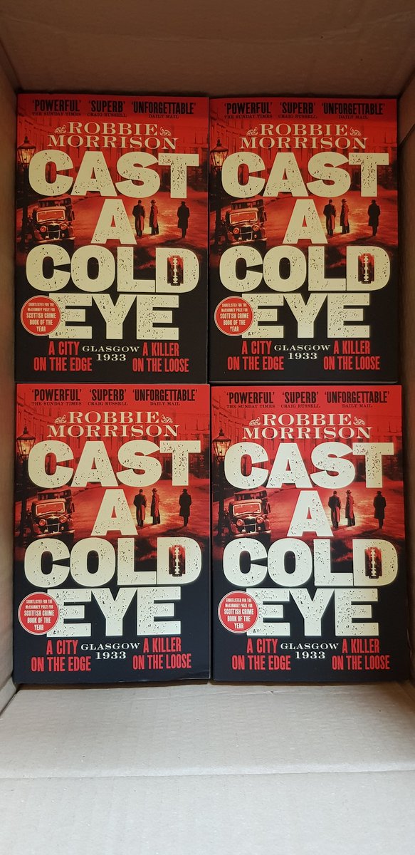 Ya dancer! Cast a Cold Eye, my second Jimmy Dreghorn 1930s Glasgow thriller – shortlisted for the McIlvanney Prize – is out in paperback today. Published by @panmacmillan, available from countless lovely booksellers and perfect reading (hopefully) for a rainy Easter Weekend...😉