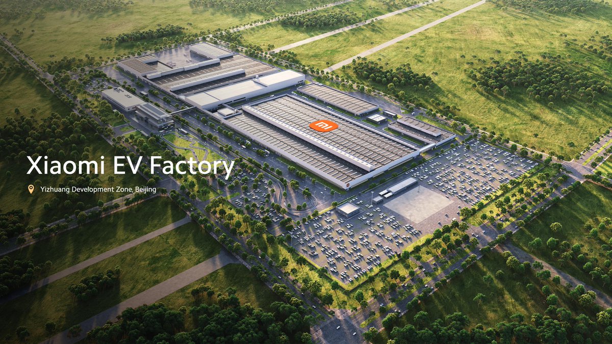 Xiaomi's tweet image. Xiaomi EV factory sets standards for sustainability.

Our EV factory boasts a solar roof generating 16.4M kWh of clean energy annually and 99% efficiency in exhaust gas treatment. #XiaomiEVLaunch #DrivingForward